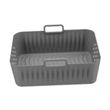 Maxbell Silicone Air Fryer Liner Non Stick for Oven 9 inch Rectangular Basket Insert Gray