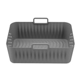 Maxbell Silicone Air Fryer Liner Non Stick for Oven 9 inch Rectangular Basket Insert Gray
