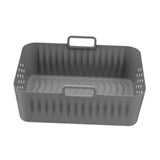 Maxbell Silicone Air Fryer Liner Non Stick for Oven 9 inch Rectangular Basket Insert Gray