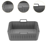 Maxbell Silicone Air Fryer Liner Non Stick for Oven 9 inch Rectangular Basket Insert Gray