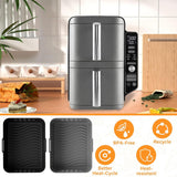 Maxbell Silicone Air Fryer Liner Non Stick for Oven 9 inch Rectangular Basket Insert Gray