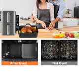 Maxbell Silicone Air Fryer Liner Non Stick for Oven 9 inch Rectangular Basket Insert Black