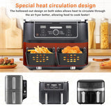 Maxbell Silicone Air Fryer Liner Non Stick for Oven 9 inch Rectangular Basket Insert Black