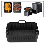 Maxbell Silicone Air Fryer Liner Non Stick for Oven 9 inch Rectangular Basket Insert Black
