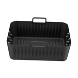 Maxbell Silicone Air Fryer Liner Non Stick for Oven 9 inch Rectangular Basket Insert Black