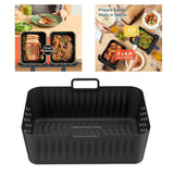 Maxbell Silicone Air Fryer Liner Non Stick for Oven 9 inch Rectangular Basket Insert Black