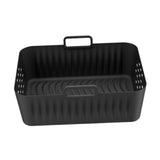 Maxbell Silicone Air Fryer Liner Non Stick for Oven 9 inch Rectangular Basket Insert Black