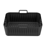 Maxbell Silicone Air Fryer Liner Non Stick for Oven 9 inch Rectangular Basket Insert Black