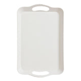 Maxbell Serving Tray Cup Holder with Hollow Handles for Events Living Room White S