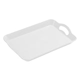 Maxbell Serving Tray Cup Holder with Hollow Handles for Events Living Room White S