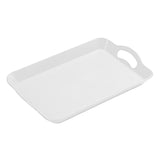 Maxbell Serving Tray Cup Holder with Hollow Handles for Events Living Room White M