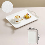 Maxbell Serving Tray Cup Holder with Hollow Handles for Events Living Room White M