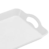 Maxbell Serving Tray Cup Holder with Hollow Handles for Events Living Room White M
