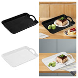 Maxbell Serving Tray Cup Holder with Hollow Handles for Events Living Room White L