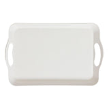 Maxbell Serving Tray Cup Holder with Hollow Handles for Events Living Room White L