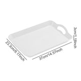 Maxbell Serving Tray Cup Holder with Hollow Handles for Events Living Room White L