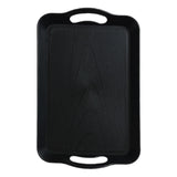 Maxbell Serving Tray Cup Holder with Hollow Handles for Events Living Room Black M
