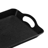 Maxbell Serving Tray Cup Holder with Hollow Handles for Events Living Room Black L