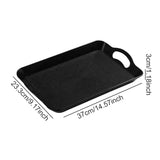 Maxbell Serving Tray Cup Holder with Hollow Handles for Events Living Room Black L