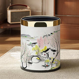 Maxbell Trash Can 10L Stylish Decorative Wastebasket for Bedroom Living Room Kitchen Style A