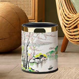 Maxbell Trash Can 10L Stylish Decorative Wastebasket for Bedroom Living Room Kitchen Style B