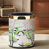 Maxbell Trash Can 10L Stylish Decorative Wastebasket for Bedroom Living Room Kitchen Style C