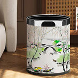Maxbell Trash Can 10L Stylish Decorative Wastebasket for Bedroom Living Room Kitchen Style C
