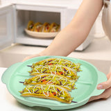 Maxbell Silicone Taco Holder Kitchen Gadgets Non Plate Microwave Use with Slots blue