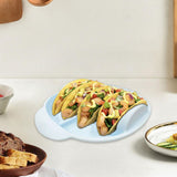 Maxbell Silicone Taco Holder Kitchen Gadgets Non Plate Microwave Use with Slots blue
