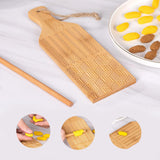 Maxbell Wood Gnocchi Board with Roller for Baking Lovers Making Pasta Kneading Dough