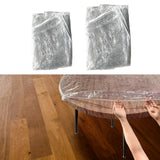 Maxbell PVC Table Cover Protector Elastic Edge Fitted Dinner Clear Round Table Cloth 121.9cmx121.9cm