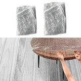 Maxbell PVC Table Cover Protector Elastic Edge Fitted Dinner Clear Round Table Cloth 121.9cmx121.9cm