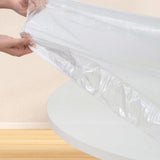 Maxbell PVC Table Cover Protector Elastic Edge Fitted Dinner Clear Round Table Cloth 121.9cmx121.9cm