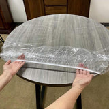 Maxbell PVC Table Cover Protector Elastic Edge Fitted Dinner Clear Round Table Cloth 121.9cmx121.9cm