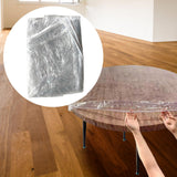Maxbell PVC Table Cover Protector Elastic Edge Fitted Dinner Clear Round Table Cloth 121.9cmx121.9cm