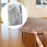 Maxbell PVC Table Cover Protector Elastic Edge Fitted Dinner Clear Round Table Cloth 152.4cmx152.4cm