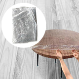 Maxbell PVC Table Cover Protector Elastic Edge Fitted Dinner Clear Round Table Cloth 152.4cmx152.4cm