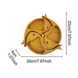 Maxbell 3Pcs Wood Serving Platter Modern Dried Fruit Plate for Party Wedding Cupcake yellow