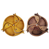 Maxbell 3Pcs Wood Serving Platter Modern Dried Fruit Plate for Party Wedding Cupcake yellow