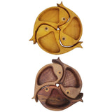 Maxbell 3Pcs Wood Serving Platter Modern Dried Fruit Plate for Party Wedding Cupcake yellow