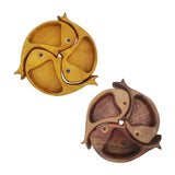 Maxbell 3Pcs Wood Serving Platter Modern Dried Fruit Plate for Party Wedding Cupcake yellow