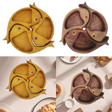 Maxbell 3Pcs Wood Serving Platter Modern Dried Fruit Plate for Party Wedding Cupcake yellow