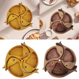 Maxbell 3Pcs Wood Serving Platter Modern Dried Fruit Plate for Party Wedding Cupcake yellow
