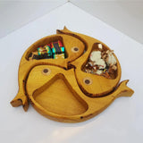Maxbell 3Pcs Wood Serving Platter Modern Dried Fruit Plate for Party Wedding Cupcake yellow