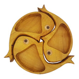 Maxbell 3Pcs Wood Serving Platter Modern Dried Fruit Plate for Party Wedding Cupcake yellow