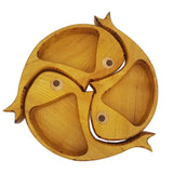 Maxbell 3Pcs Wood Serving Platter Modern Dried Fruit Plate for Party Wedding Cupcake yellow