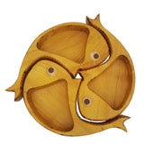 Maxbell 3Pcs Wood Serving Platter Modern Dried Fruit Plate for Party Wedding Cupcake yellow