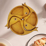 Maxbell 3Pcs Wood Serving Platter Modern Dried Fruit Plate for Party Wedding Cupcake yellow