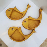 Maxbell 3Pcs Wood Serving Platter Modern Dried Fruit Plate for Party Wedding Cupcake yellow