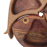 Maxbell 3Pcs Wood Serving Platter Modern Dried Fruit Plate for Party Wedding Cupcake brown